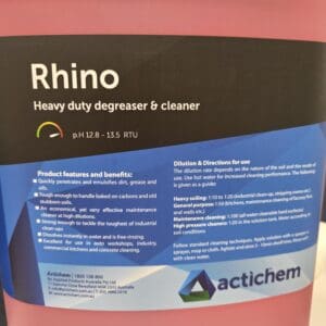 Heavy duty degreaser & cleaner - Rhino Actichem 5ltr