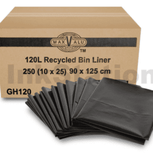 Bin Liners 120L Premium All-Purpose Black 125x90cm - 250 Bags