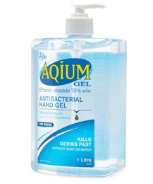 Aqium Antibacterial Hand Sanitiser Gel 1L Bottle