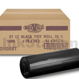 Bin Liners 27L Black Bin Liners 59X51cm - 20 Rolls (1000 Bags)